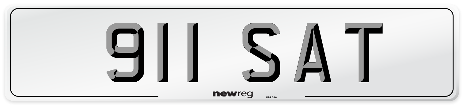911 SAT Number Plate from New Reg